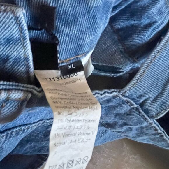 NWT SHEIN SYX women’s plus size faded Blue and Ripped Denim Overalls SZ1X - Picture 14 of 16